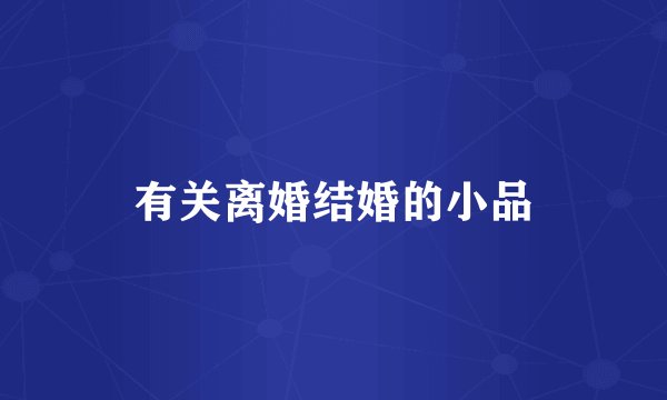 有关离婚结婚的小品