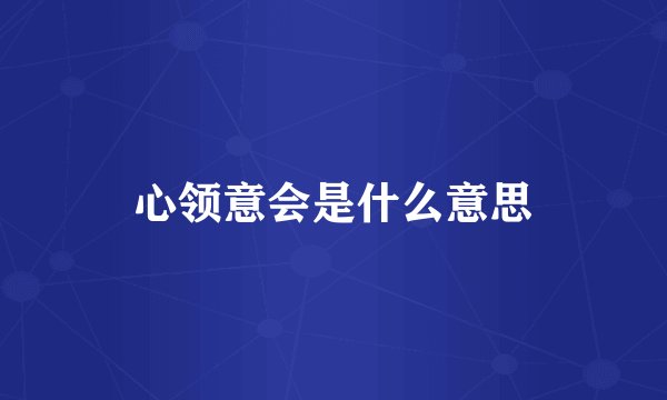 心领意会是什么意思