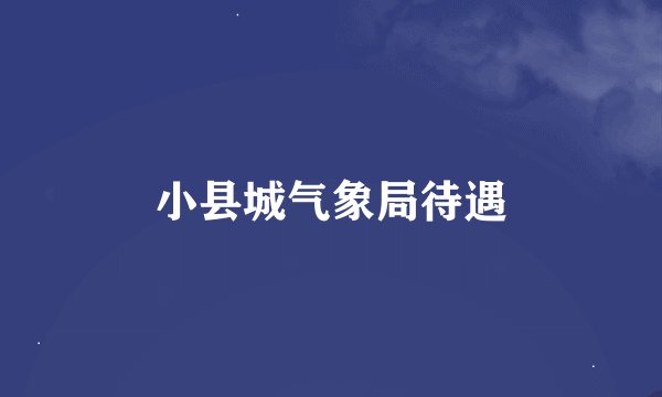 小县城气象局待遇