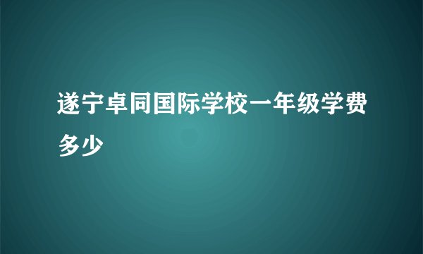 遂宁卓同国际学校一年级学费多少