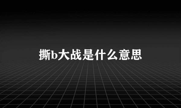 撕b大战是什么意思