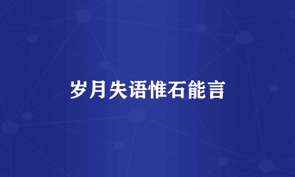 岁月失语惟石能言
