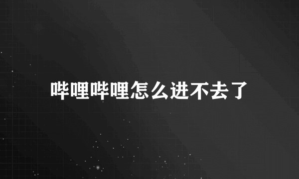 哔哩哔哩怎么进不去了