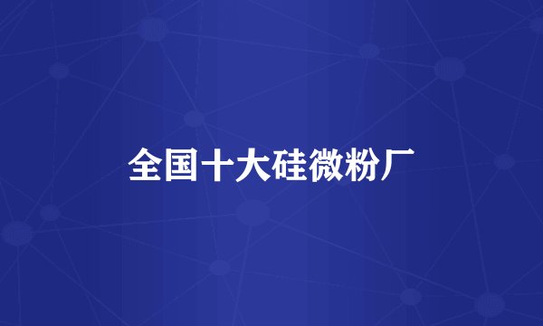 全国十大硅微粉厂