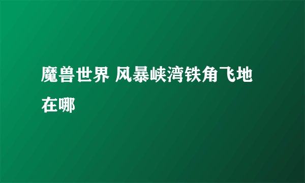魔兽世界 风暴峡湾铁角飞地在哪