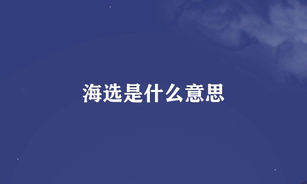 海选是什么意思
