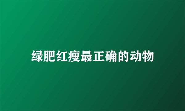 绿肥红瘦最正确的动物