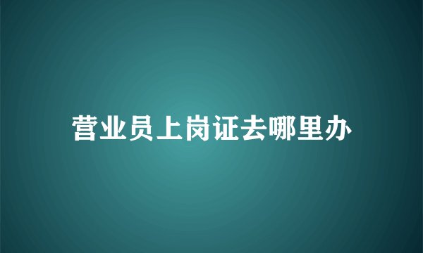 营业员上岗证去哪里办