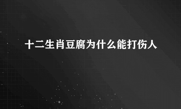 十二生肖豆腐为什么能打伤人