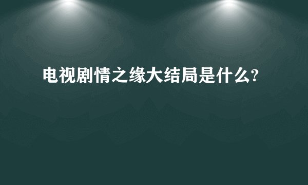 电视剧情之缘大结局是什么?