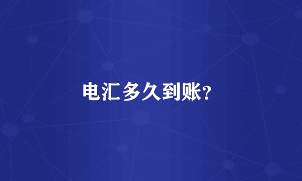 电汇多久到账？