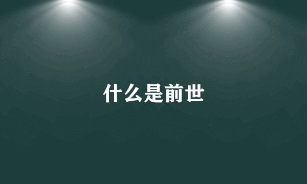 什么是前世