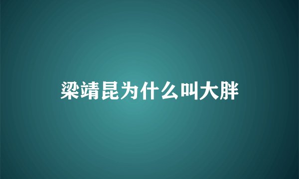 梁靖昆为什么叫大胖