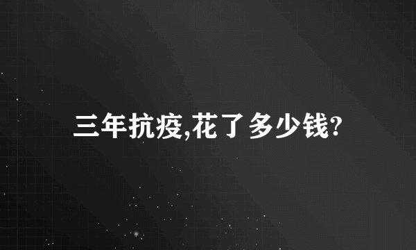 三年抗疫,花了多少钱?
