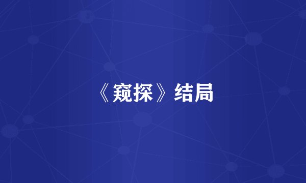 《窥探》结局