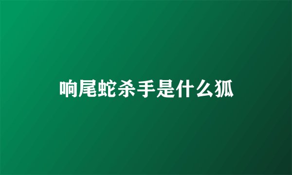 响尾蛇杀手是什么狐