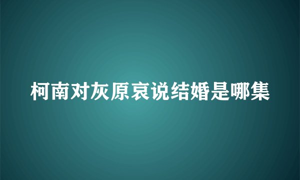 柯南对灰原哀说结婚是哪集