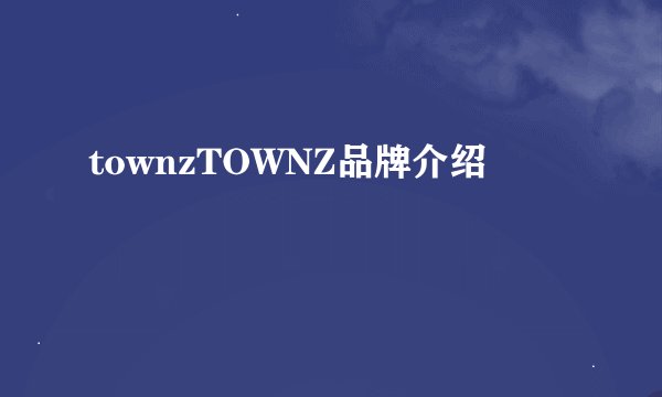 townzTOWNZ品牌介绍