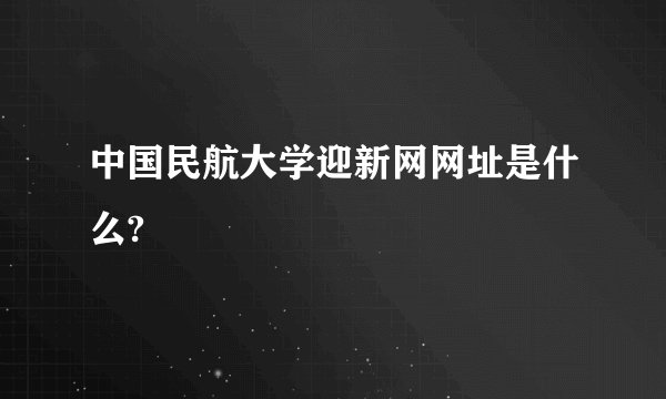 中国民航大学迎新网网址是什么?