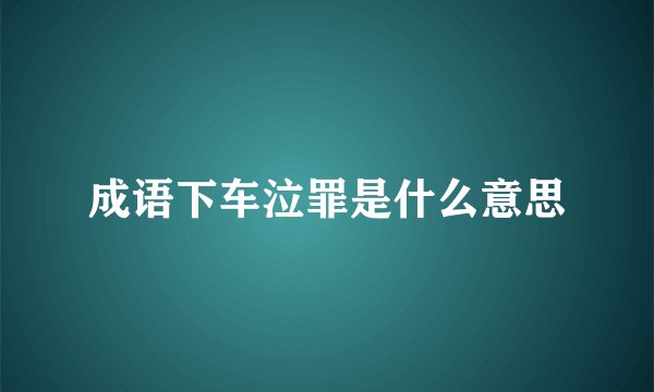 成语下车泣罪是什么意思