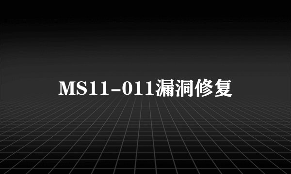 MS11-011漏洞修复