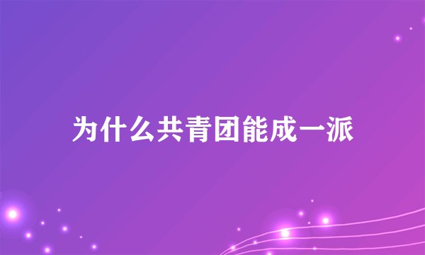 为什么共青团能成一派