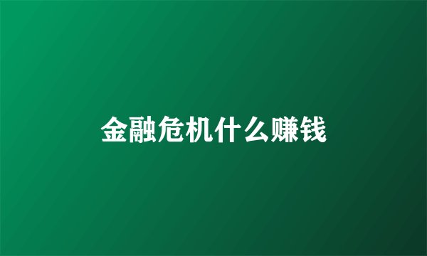 金融危机什么赚钱
