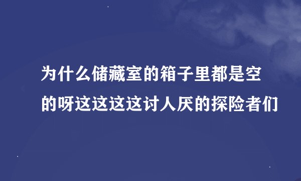 为什么储藏室的箱子里都是空的呀这这这这讨人厌的探险者们