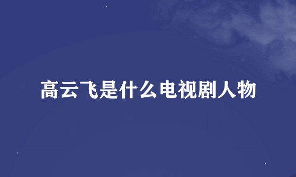高云飞是什么电视剧人物