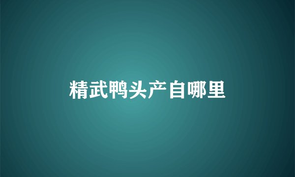 精武鸭头产自哪里