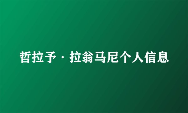 哲拉予·拉翁马尼个人信息