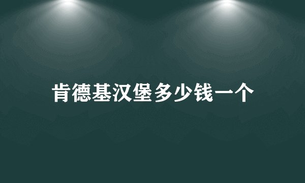 肯德基汉堡多少钱一个