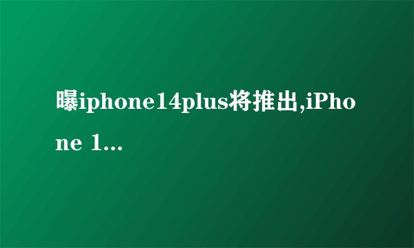 曝iphone14plus将推出,iPhone 14 Plus或将推出全新版本