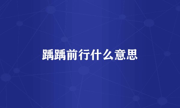 踽踽前行什么意思