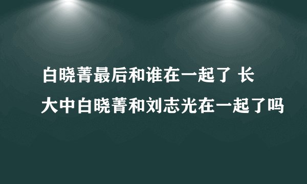 白晓菁最后和谁在一起了 长大中白晓菁和刘志光在一起了吗
