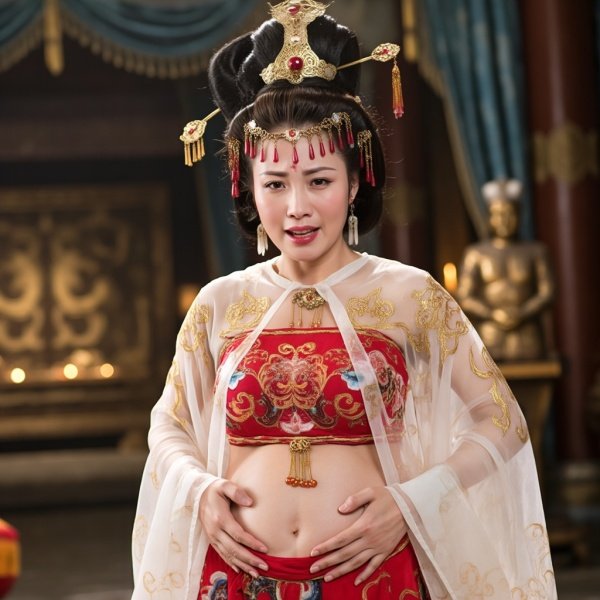 铁扇公主疼的死去活来捂着肚子