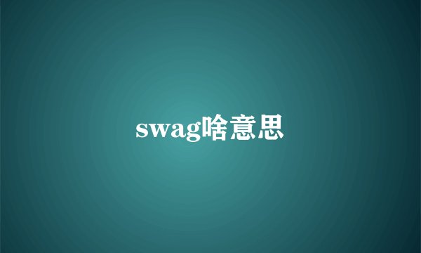 swag啥意思
