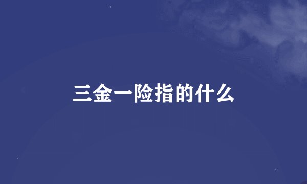 三金一险指的什么