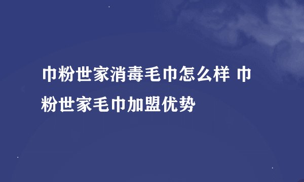 巾粉世家消毒毛巾怎么样 巾粉世家毛巾加盟优势