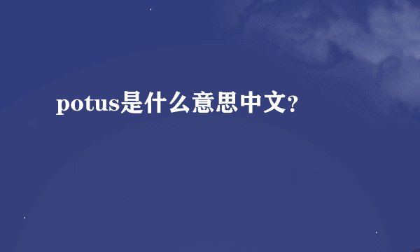 potus是什么意思中文？
