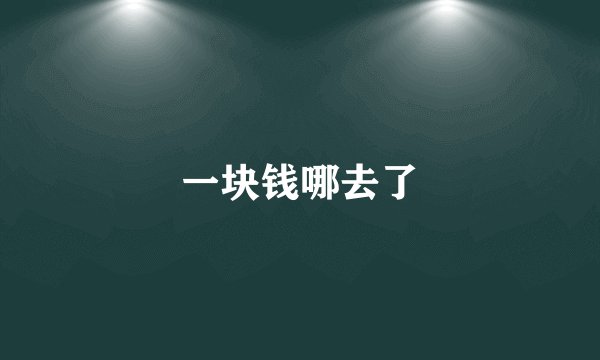 一块钱哪去了