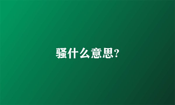 骚什么意思?