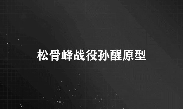 松骨峰战役孙醒原型