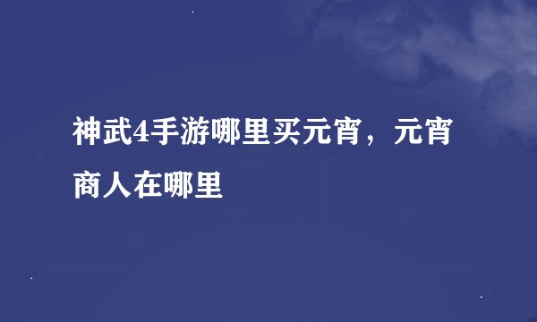 神武4手游哪里买元宵，元宵商人在哪里
