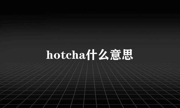 hotcha什么意思