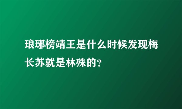 琅琊榜靖王是什么时候发现梅长苏就是林殊的？