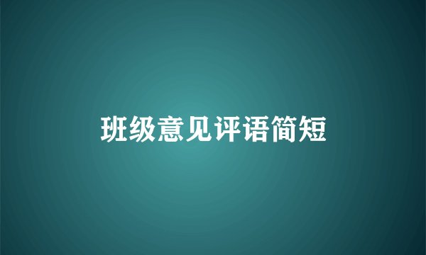 班级意见评语简短