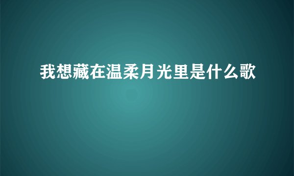 我想藏在温柔月光里是什么歌