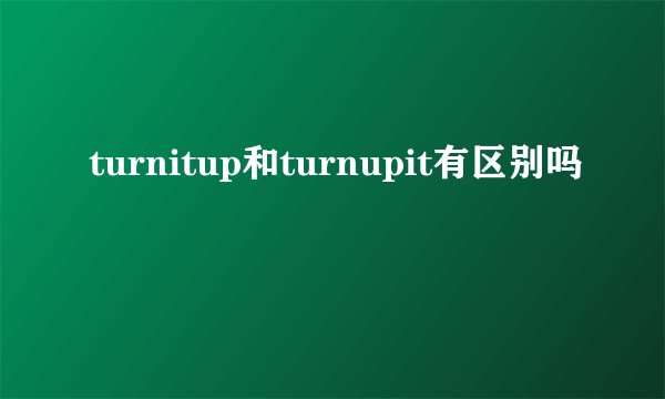 turnitup和turnupit有区别吗