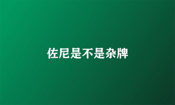 佐尼是不是杂牌